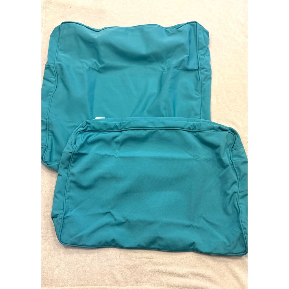 Pottery Barn Sunbrella Outdoor Cushion Covers Aruba Teal Seat and Back Set